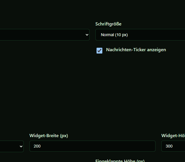 Chatango Card im Testprofil konfigurieren - Raumname, Widget-Position und Chat-Thema