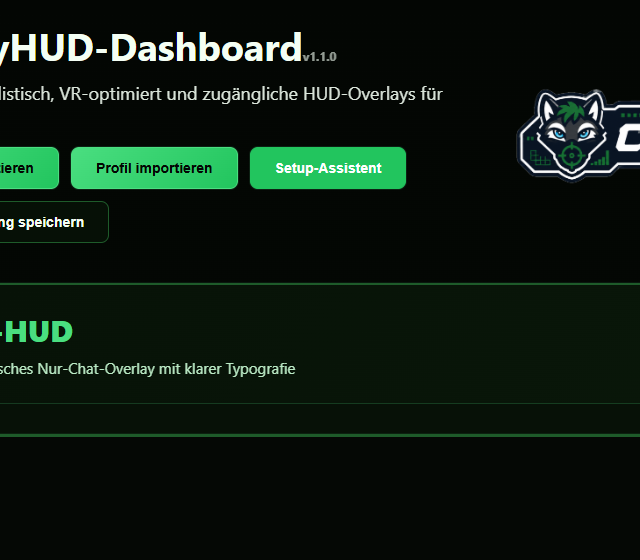 HUD Card im Testprofil konfigurieren - HUD-Module, Chatbereich und Stream-Overlay