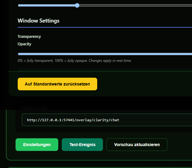 HUD Reset: Einstellungen oeffnen - HUD-Module, Chatbereich und Stream-Overlay