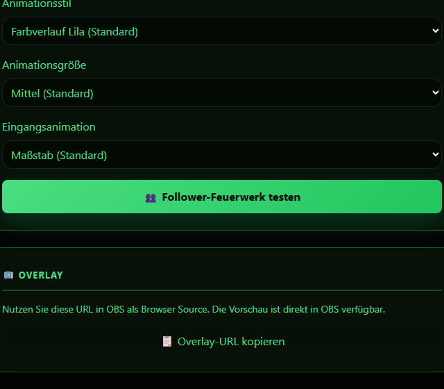 Fireworks Overlay-URL für OBS