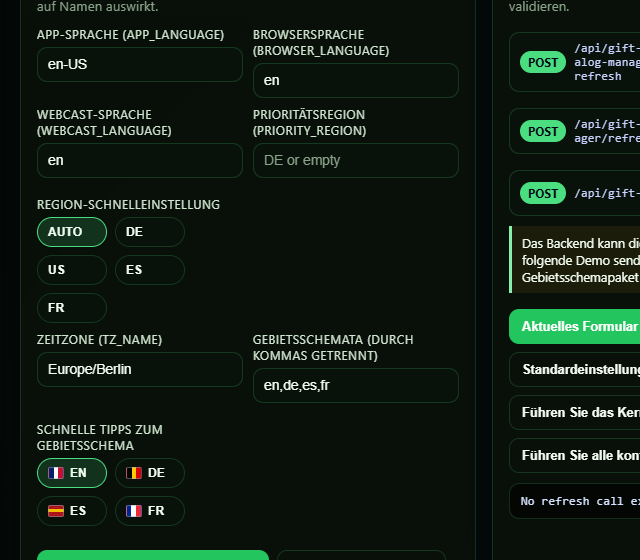 Catalog Card im Testprofil konfigurieren - Geschenkkatalog, Coinschwelle und Beispielzuordnung