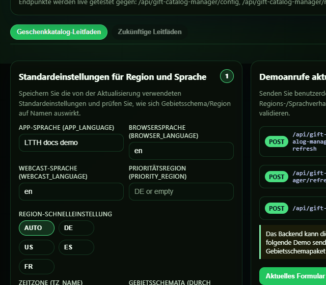 Catalog Filter im Testprofil konfigurieren - Geschenkkatalog, Coinschwelle und Beispielzuordnung