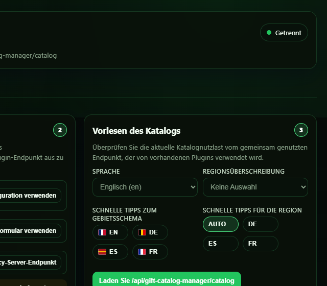 Catalog Review im Testprofil konfigurieren - Geschenkkatalog, Coinschwelle und Beispielzuordnung