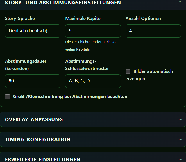 Lokale Auswahl des Abstimmungs-Schluesselwortmusters