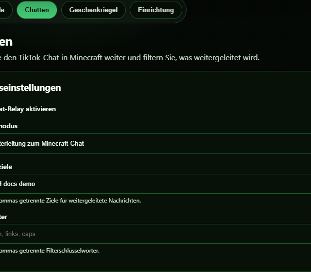 Event Format im Testprofil konfigurieren - Serveradresse, Ereignisbindung und Nachrichtenformat