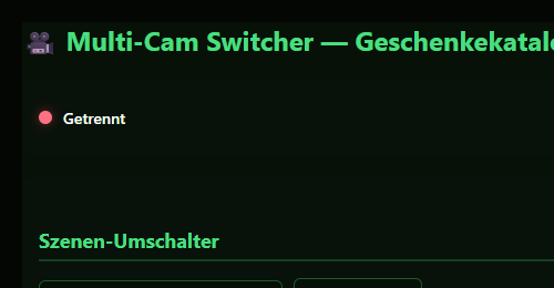 Lokaler OBS-Verbindungsstatus von Multicam