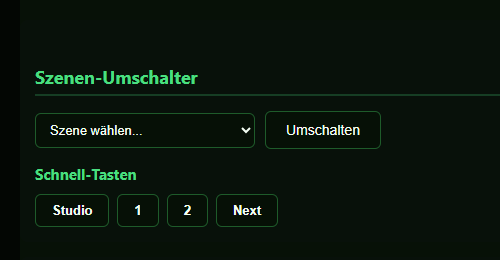 Leere lokale Szenenauswahl von Multicam