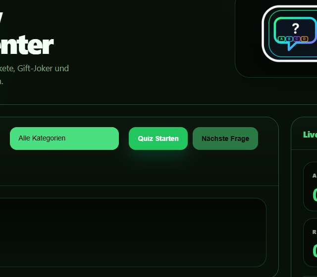 Quiz Reset sicher zuruecksetzen - Fragenpool, Antwortzeit und Punktelogik