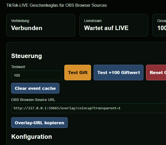 Lokales Schnorrbecher Testgeschenk