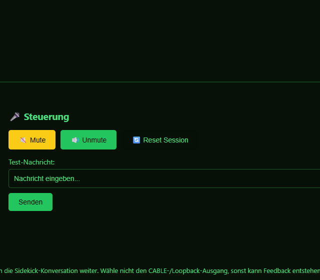 Sidekick Reset sicher zuruecksetzen - Assistentenmodus, Kontextquelle und Antwortkanal
