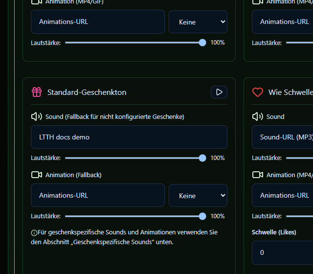 Sound Slot im Testprofil konfigurieren - Sound-Slot, Lautstärke und Ereigniszuordnung