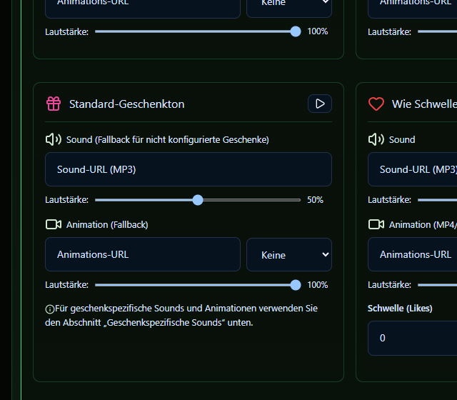 Volume Rule im Testprofil konfigurieren - Sound-Slot, Lautstärke und Ereigniszuordnung