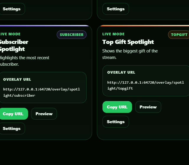 Spotlight Card im Testprofil konfigurieren - Ereignistyp, Anzeigedauer und Spotlight-Stil