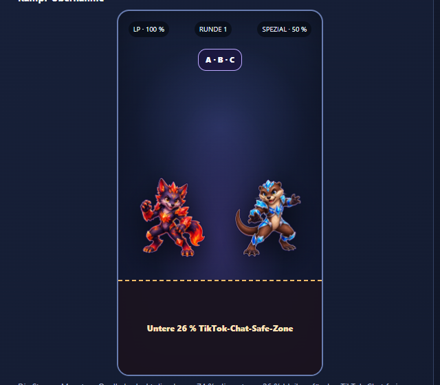 Stream Monsters 1.12 Portrait-Arena mit A/B/C-Aktionen