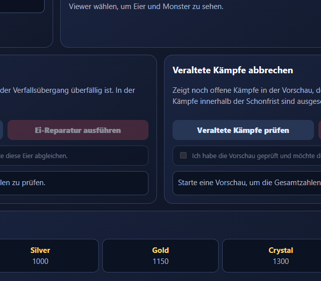 Stream Monsters 1.12 Community- und Saisonansicht