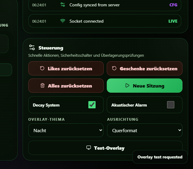 Den echten Overlay-Test lokal auslösen - Ranking-Regel, Schwelle und Anzeigestil