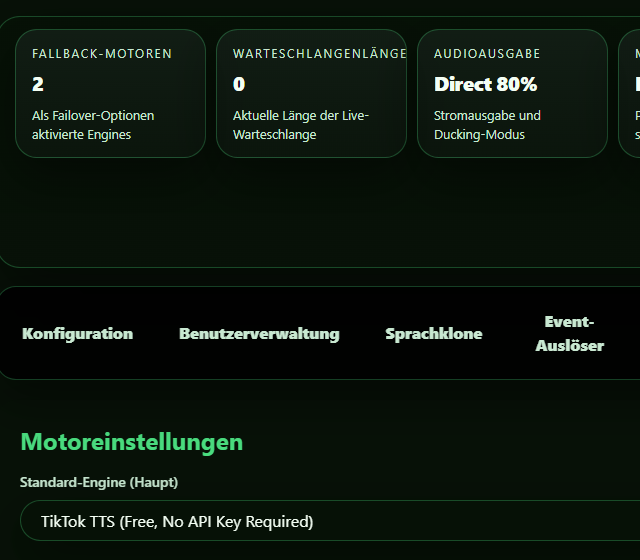 TTS Review im Testprofil konfigurieren - Stimme, Warteschlange und Moderationsfilter