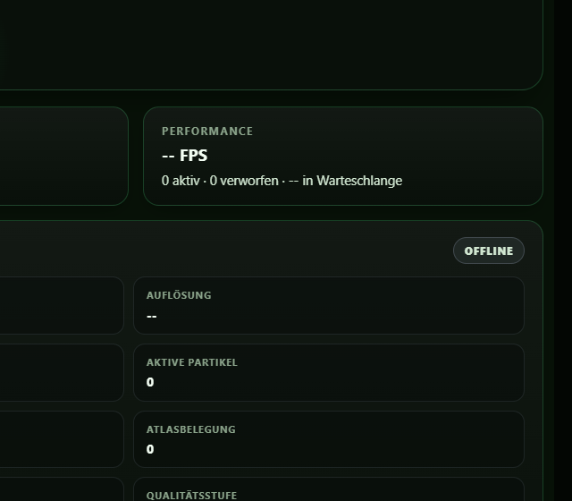 GPU Rain Card im Testprofil konfigurieren - WebGPU-Preset, Assets und Geschenkregel