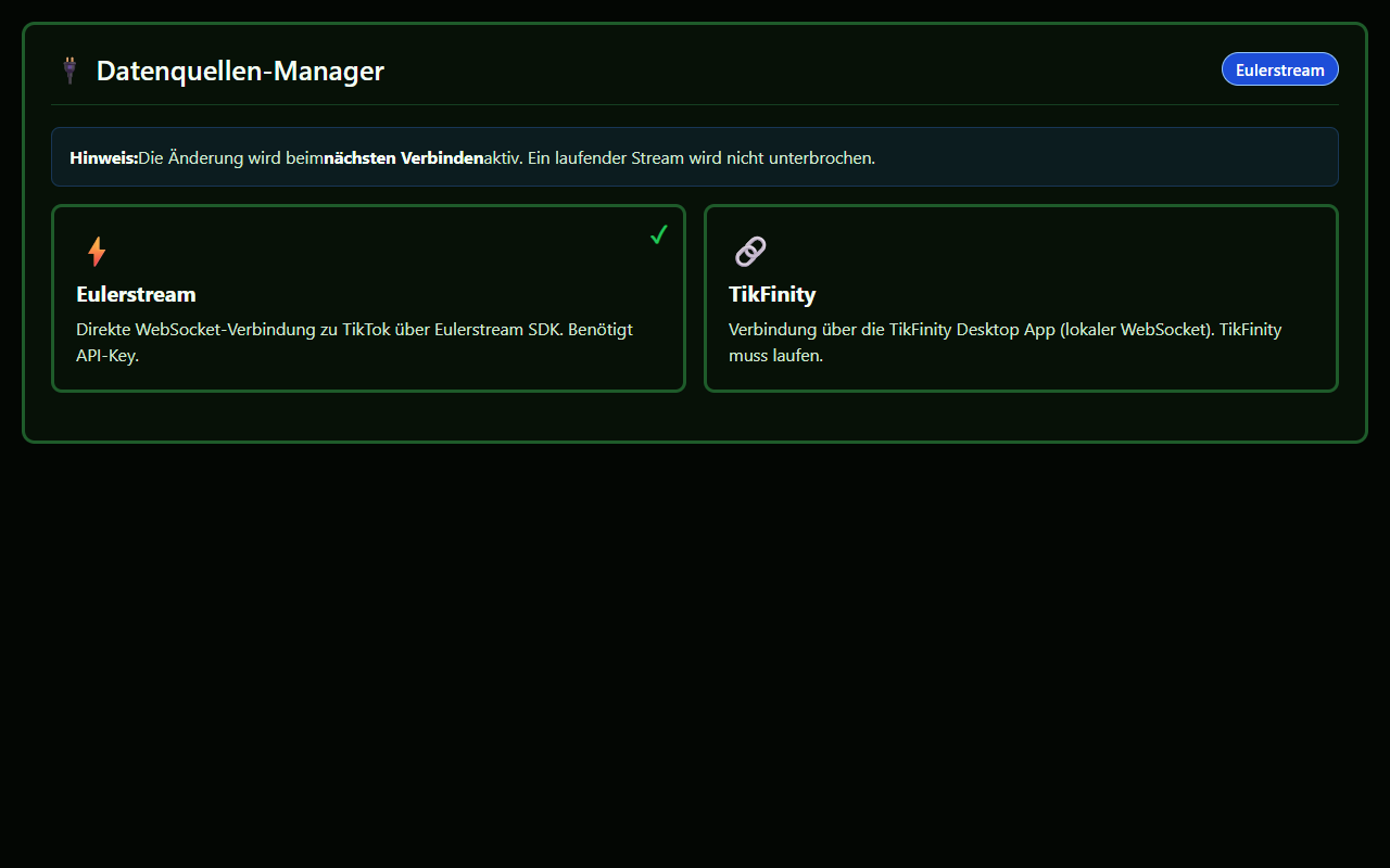 Data Source Manager - Übersicht