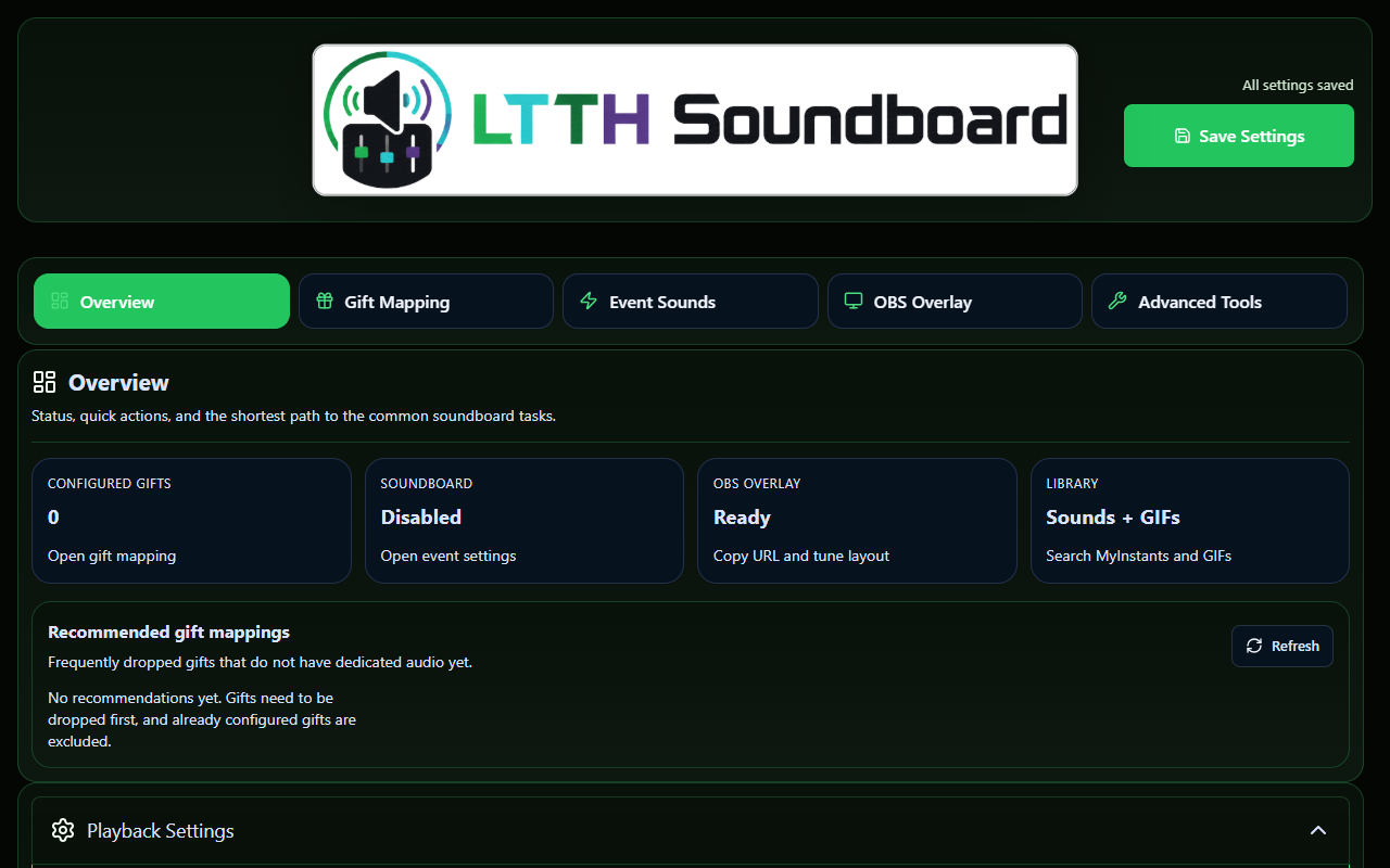 Soundboard - Übersicht